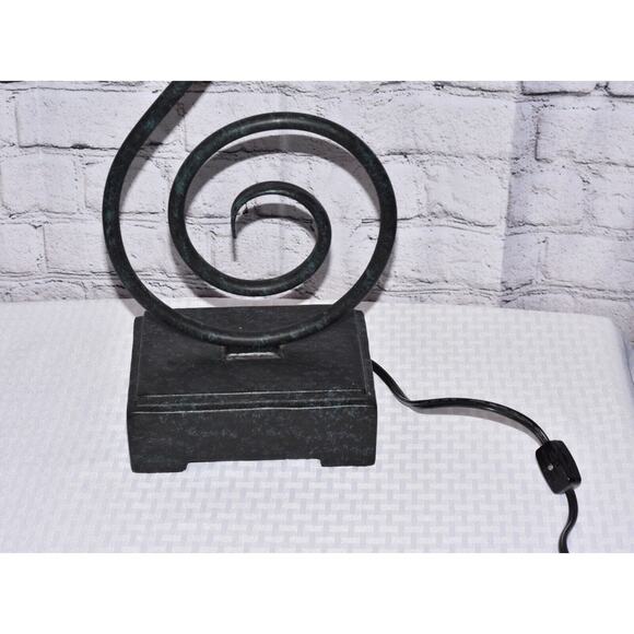 Nautical Seashell & Glass Handmade Wrought Iron Scroll Table Lamp - Picture 4 of 11